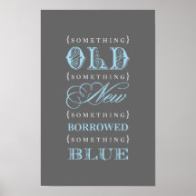 Bridal Shower Sign | Old New Borrowed Blue Theme Print