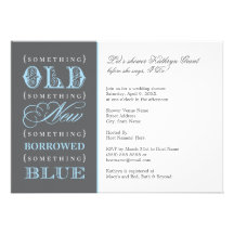 Bridal Shower | Something Old New Borrowed Blue Custom Invitation