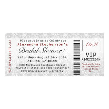 Bridal Shower Ticket Invitations