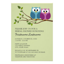 Bridal Shower with Owl Couple on Branch invitations