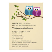 Bridal Shower with Owl Couple on Branch invitations