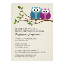 Bridal Shower with Owl Couple on Branch invitations