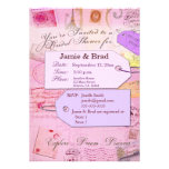 Bridal Travel Shower theme in pink and purple Personalized Invitation