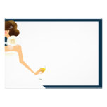 bridal wine brunette on navy Extra notecard Custom Invites