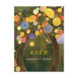 BridalHeaven Love Trees Olive Green Wedding RSVP postcards