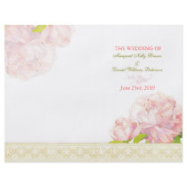 BridalHeaven Pink Peony Bi Fold Wedding Programs Personalized Flyer