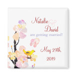 BridalHeaven Sakura & Cute Lil Bird Save the Date magnets