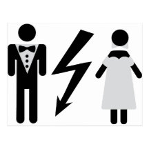 bride and bridegroom icon postcards