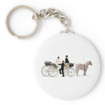 Bride and Groom and a Wedding Carriage keychains