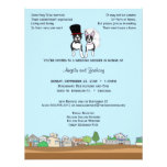 Bride And Groom Boston Terrier Wedding Shower Personalised Invites