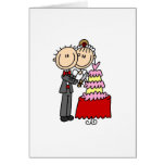Bride And Groom By The Wedding Cake Card