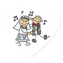 Bride and Groom Celebrate Wedding Hearts