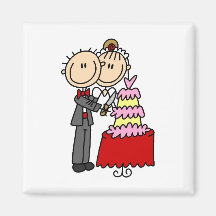 Bride and Groom Cut the Cake T-shirts and gifts Fridge Magnet