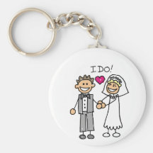 Bride and Groom Exchange vows Key Chain
