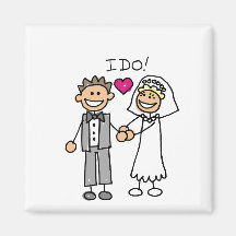 Bride and Groom Exchange vows Magnets