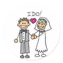 Bride and Groom Exchange vows Sticker
