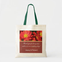 Bride and groom flowering wedding thank you bag.