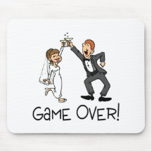 Bride and Groom Game Over Mousepad