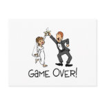 Bride and Groom Game Over postcards