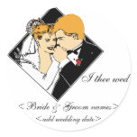 Bride and Groom I Thee Wed White Background