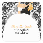 Bride and Groom Illustration Wedding stickers
