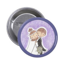 Bride and Groom Kids Pinback Buttons