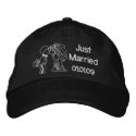 Bride and Groom Kiss - Just Married embroidered hats