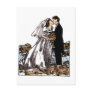 Bride and Groom Kiss on Beach Post Card