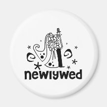 Bride and Groom Newlywed Magnets