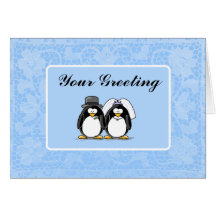 Bride and Groom Penguin Card