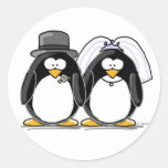 Bride and Groom Penguin Stickers