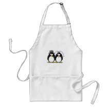 Bride and Groom Penguins Aprons