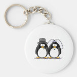 Bride and Groom Penguins Keychain