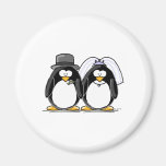 Bride and Groom Penguins Magnets