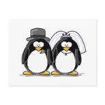 Bride and Groom Penguins postcards