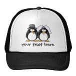 Bride and Groom Penguins with personalised text Hat