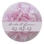 Bride and Groom Pink Peonies wedding stickers
