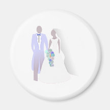 Bride and Groom Refrigerator Magnets