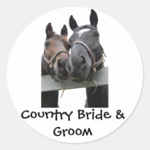 Bride and Groom Round Sticker