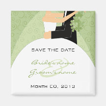 Bride and Groom Save the Date Magnets