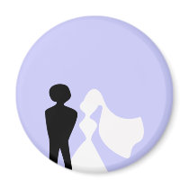 Bride and Groom Silhouette Magnet