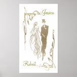 Bride and Groom Wedding Poster Customisable posters