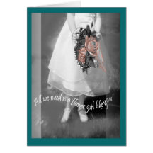 Bride attendant flower girl request greeting card