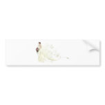 Bride beautiful wedding dress  pattern background bumper stickers