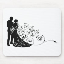 Bride beautiful wedding dress  pattern background mouse mat