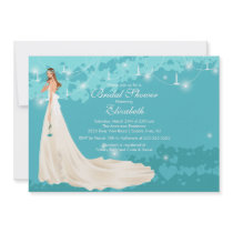 Bride Bridal Shower Invitation Trendy Turquoise