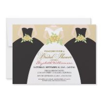 Bride & Bridesmaids Bridal Shower Invite (black)