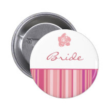 Bride Button-Modern Stripes (Pink)