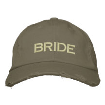 Bride cap in army green embroidered hat