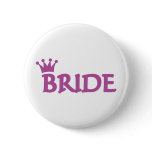 bride crown icon pinback button